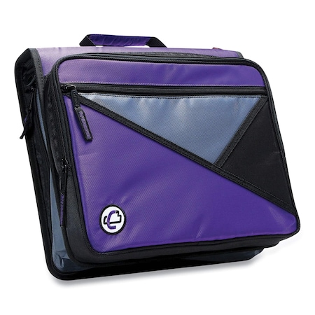 Case It Universal Zipper Binder, 3 Rings, 2in Capacity, 11 x 8.5, Purple/Gray Accents LT-007 PUR