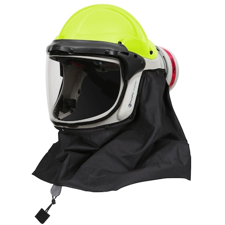 Pureflo PureFlo ESM+ PF60 PAPR, Hi-Viz Yellow Hard Hat, INT Switch, HE Filter, Black Stedprene FR Neck Cape PR05801-V-0A1