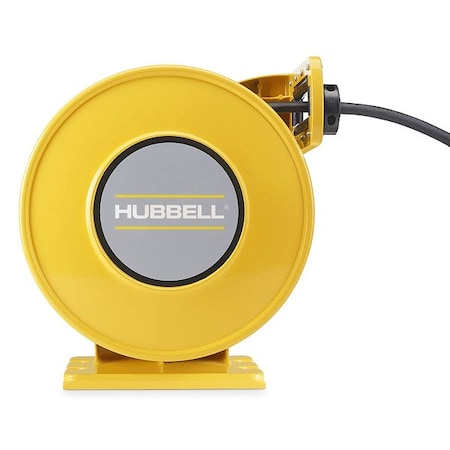Hubbell Wiring Device-Kellems ExtensionCordReel, Yellow, 35ft, 12AWG HBLW35123
