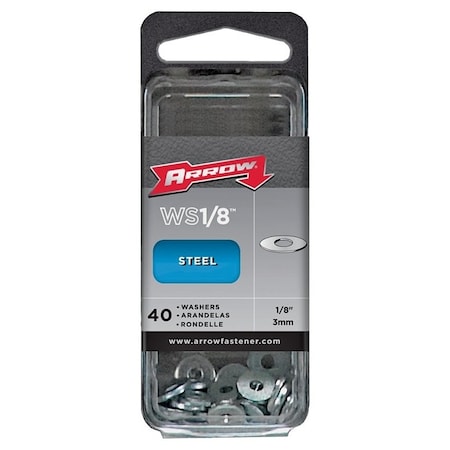 Arrow Fastener Rivet Washer Steel 40Pk 1/8In WS1/8