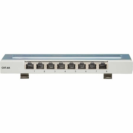 Eaton Tripp Lite Series Cat6a STP Patch Panel, 8 Ports, DIN Rail or Wall Mount, TAA N250-SH08-DIN6A
