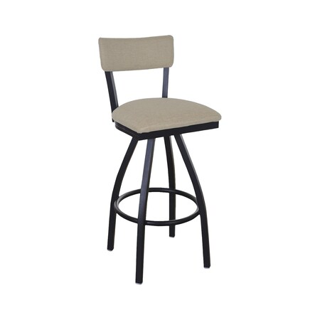 Bfm Seating Bristol Swivel Barstool - Grade 4 Upholstered Seat & Back - Steel Frame - Sand Black Finish 4301SSTT007-SB