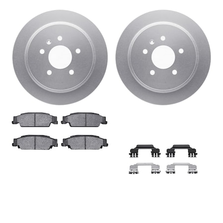 Dynamic Friction Co DFC GEOSPEC Coated Rotors with 5000 Brake Pads - Ceramic and Hardware 4512-46068