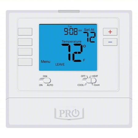 Pro1 Iaq Heat Pump / Conventional, 5-1-1 Programs, 2 H, 1 C, Wall Mount, Hardwired/Battery, 24VAC T725