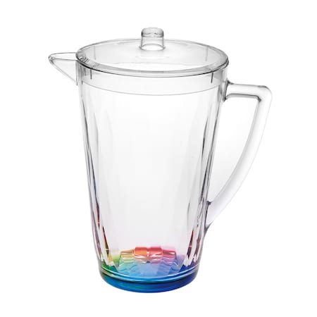 Homeroots 2.5 Clear and Rainbow Diamond Acrylic Pitcher 523324