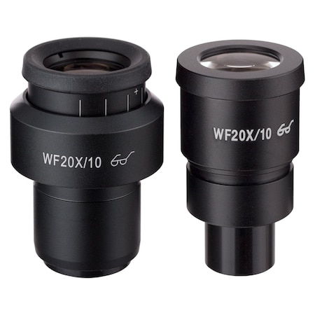 Amscope Pair of Extreme Widefield 20X Eyepieces (30mm) with One Focusable EP20X30F