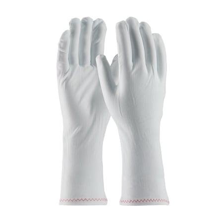 Cleanteam Stretch Nylon Inspection Glove with Zig-Zag Stitched Rolled Hem, 12", 12PK 98-703/12