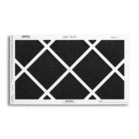 Castle Filters 14x24x1 Castle Super Flow MERV 6 HVAC One Year Air Filter 1-1424M6