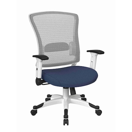 Space Seating Pulsar White Frame Managers Chair, Diamond Blue Galaxy 317W-W1C1F2W-296