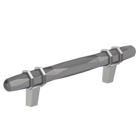 Amerock London 3-3/4 in 96 mm Center-to-Center Black Chrome/Polished Chrome Cabinet Pull BP36648BCR26