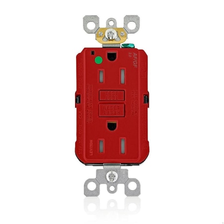 Leviton Receptable Outlet, Hospital Grade, Red AGTR1-HGR