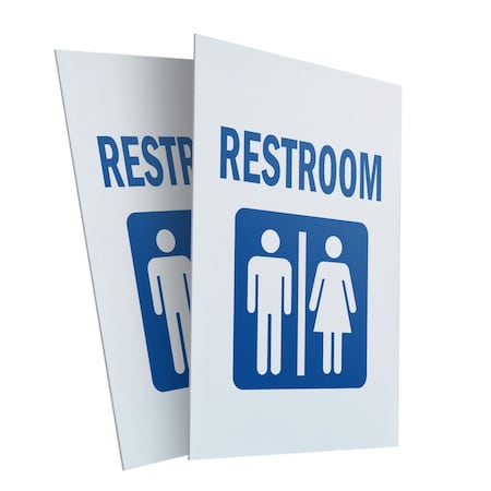 Signmission Restroom, Plastic Signs Only 24 Inch x 36 Inch, Corrugated Plastic, 2PK CSB-2436-2PACK-Restroom