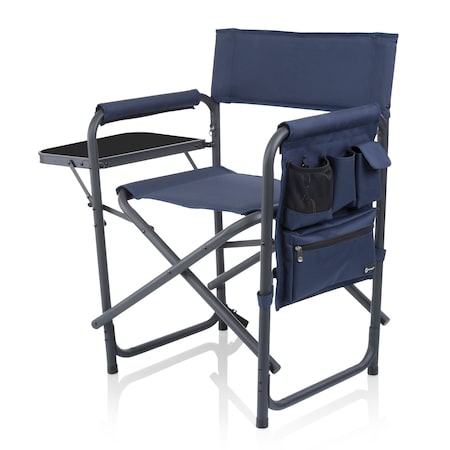 Picnic Time Family Of Brands Sports Chair, Navy Blue with Black Accents 809-00-136-000-0