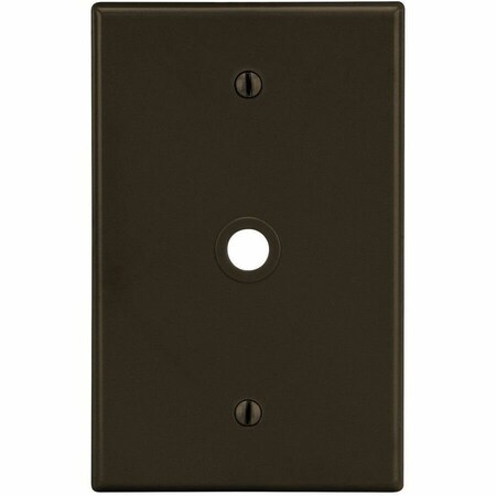 Hubbell Wiring Device-Kellems Wallplate, Mid-Size 1-Gang, .406" Opening, Box Mount, Brown PJ11