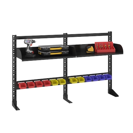 4Dock Modular 52 in. W Metal Workbench Tool Storage Kit with Trays PEG-004