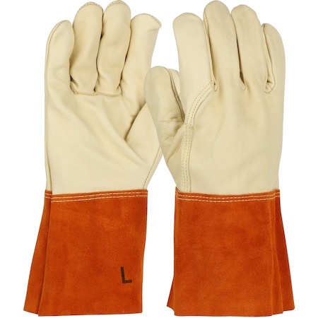 Ironcat Premium Top Grain Cowhide Leather MIG Welder's Glove with Kevlar Stitching, 4" Band Top Cuff, 12PK 6000/M