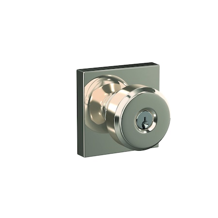 Schlage Residential Bowery Knob with Collins Rose Keyed Entry Lock C Keyway with 16211 Latch and 10063 Strike F51ABWE618COL