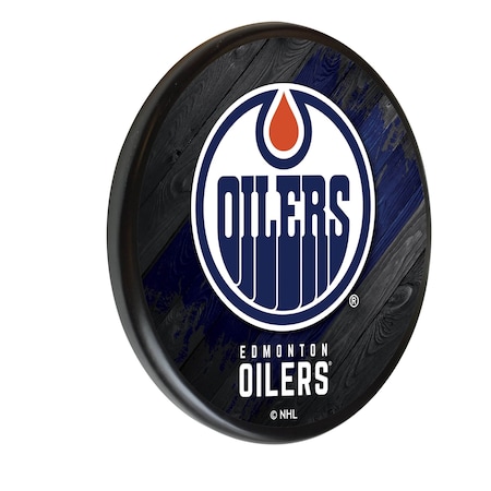 Holland Bar Stool Co Edmonton Oilers 13" Solid Wood Sign WSgnPBlkEdmOil