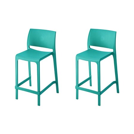 Lagoon Sensilla Resin Stackable Counter Stool, 2PK 7211BF-CSLGS