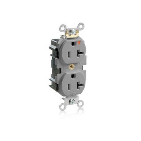 Leviton Lev-Lok Industrial Grade Duplex Receptacle, 20 Amp, 125 Volt M5362-IGG
