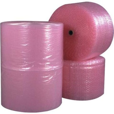Box Packaging Perforated Anti Static Bubble Roll 12W x 250L x 1/2 Thick Pink 4/Pk BW12S12ASP