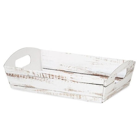 Nashville Wraps Distressed Wood Shallow Folding Market Tray, Large, 6PK LFMTDW