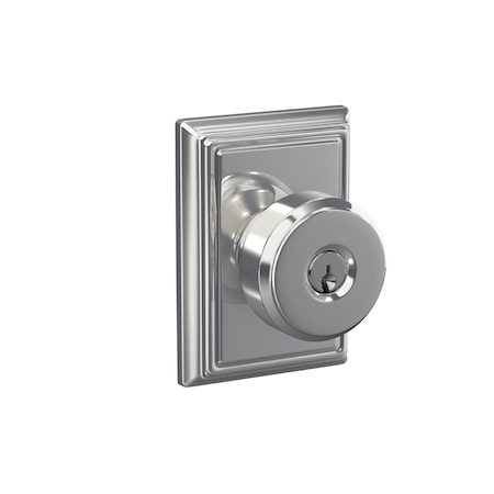 Schlage Residential Bowery Knob with Addison Rose Keyed Entry Lock C Keyway with 16211 Latch and 10063 Strike F51ABWE625ADD