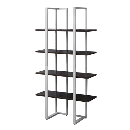 Homeroots Espresso Metal Four Tier Bookcase 333434