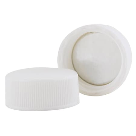 Rpi Replacement Urea Vial Caps, 22mm Poly Disc Lined Plastic Screw Caps, White, 1000 per Case, 1000PK 131001