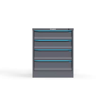 Strong Hold 4 drawer cabinet - (2x 6ft, 2x 7ft) - Blue accents - Keyed Alike S3036-PPAAS-0401FS