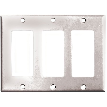 Arrow Hart Eaton Wallplate, 4-1/2 in L, 3-3/8 in W, 3-Gang, Thermoset, White, High-Gloss 2163W-BOX