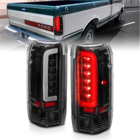 Strike3 LED Taillights Black Housing Clear Lens for 1987-1996 Ford F-150 - Set of 2 ST3867605