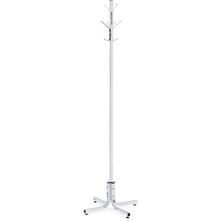 Safco Metal Costumer, Four Ball-Tipped Double-Hooks, 21w x 21d x 70h, Chrome 4163CR