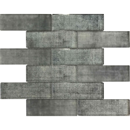 Apollo Tile Coin Gray 11.8 in x 11.8 in Glass Glossy Floor and Wall Subway 4.83 sqft/case, 5PK APLSRA8809A