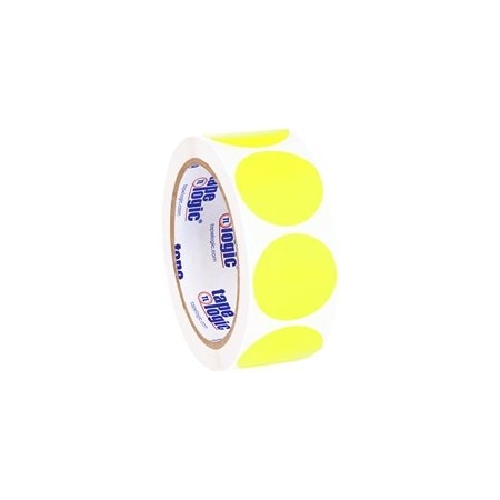 Bubblefast 1 1/2'' Fluorescent Yellow Inventory Circle Labels BFDL612L