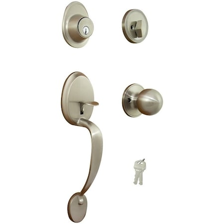 Prosource Combination Lockset, Satin Nickel, T3 Interior Handle, 3 Grade, Brass S7P31-PS