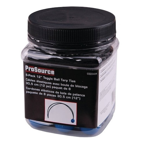 Prosource Canopy Tarp Tie, Heavy-Duty, Plastic/Rubber, Black/Blue FH4031