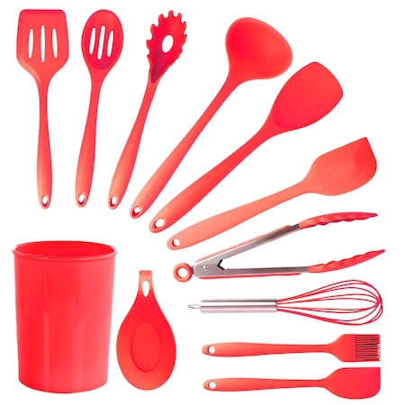 Megachef Red Silicone Cooking Utensils, Set of 12 MGSP-811
