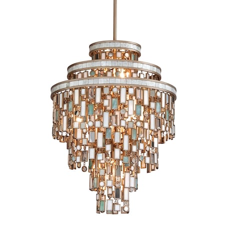 Corbett Lighting Dolcetti 7 Light Chandelier 18 In. Champagne Leaf 142-47-CPL