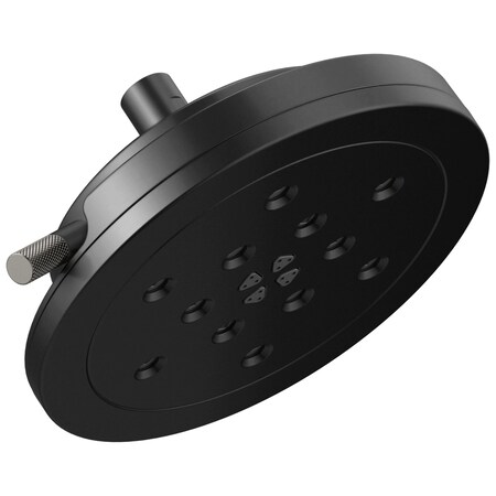 Brizo Litze 8 H20 Round Multi-Function Wall Mount Showerhead Matte Black/Luxe Steel 87435-BLSL