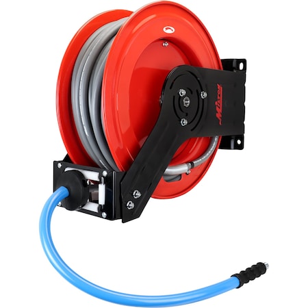 Milton All-In-One Pressure Washer Hose Reel (Aramid-braided hose), 3/8 in x 100 ft PWR438100