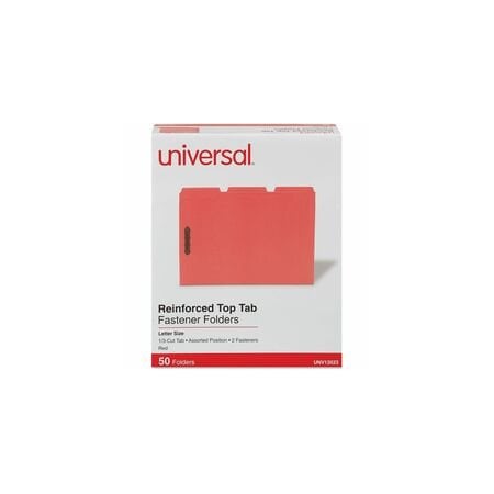 Universal One Manila Folder, 1/3 Tab, Letter, Red, 50PK UNV13523