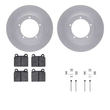 Dynamic Friction Co DFC GEOSPEC Coated Rotors with 5000 Brake Pads - Ceramic and Hardware 4512-02030