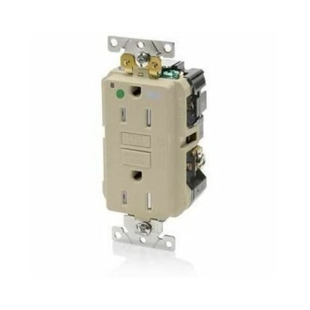 Leviton Self-Test GFCI Receptacle, Hospital Grade, 15 Amp, 125 Volt, 5-15R NEMA GFWT1-HGI
