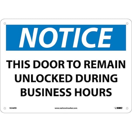 Nmc Notice This Door To Remain Unlocked Sign, N348RB N348RB