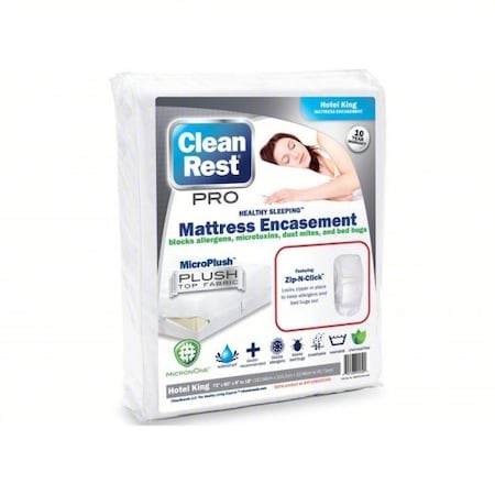 Cleanrest Mattress Encasement, 72 in W, White 845168005340