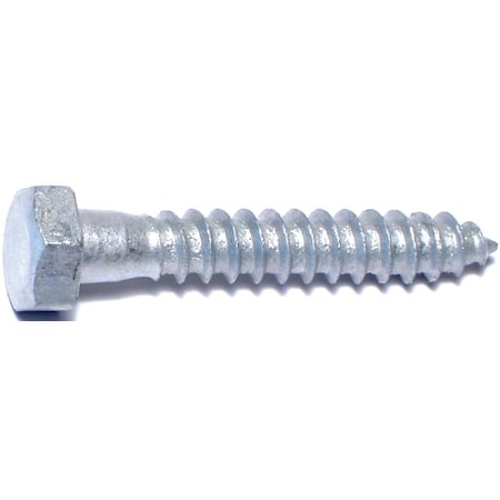 Midwest Fastener Lag Screw, #0, 2 in, Steel, Galvanized Hex 5568