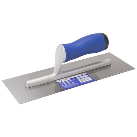 Vulcan Cement Trowel, 12 in L Blade, 4 in W Blade, Right Angle End, Ergonomic Handle, Plastic Handle 36202
