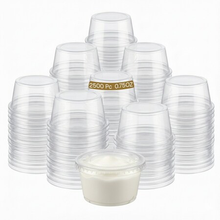 Eco Harmony Products Portion Cup with Lid, Plastic, 0.75oz, 2500PK 804634