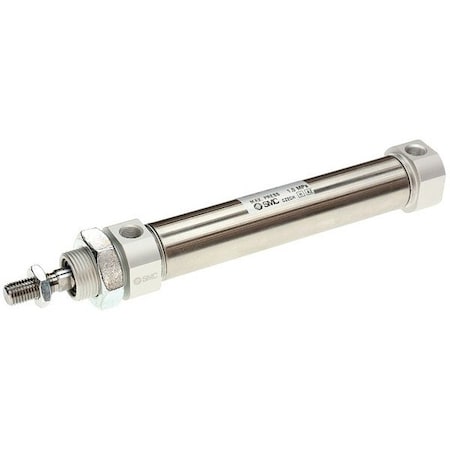 Speedaire Round Body Cylinder, 25 mm Bore, 10 mm Stroke, ISO Double Acting, Stainless Steel . CD85F25-10-B
